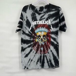 Metallica NWOT black tye dye skull short sleeve tee